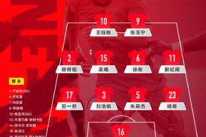 U23国足官方阵型延续442：蒯纪闻顶替毛伟杰先发，贺一然左后防球员